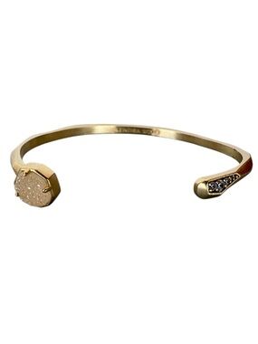Kendra Scott Edie Gold Asymmetrical Cuff Bracelet Iridescent Drusy